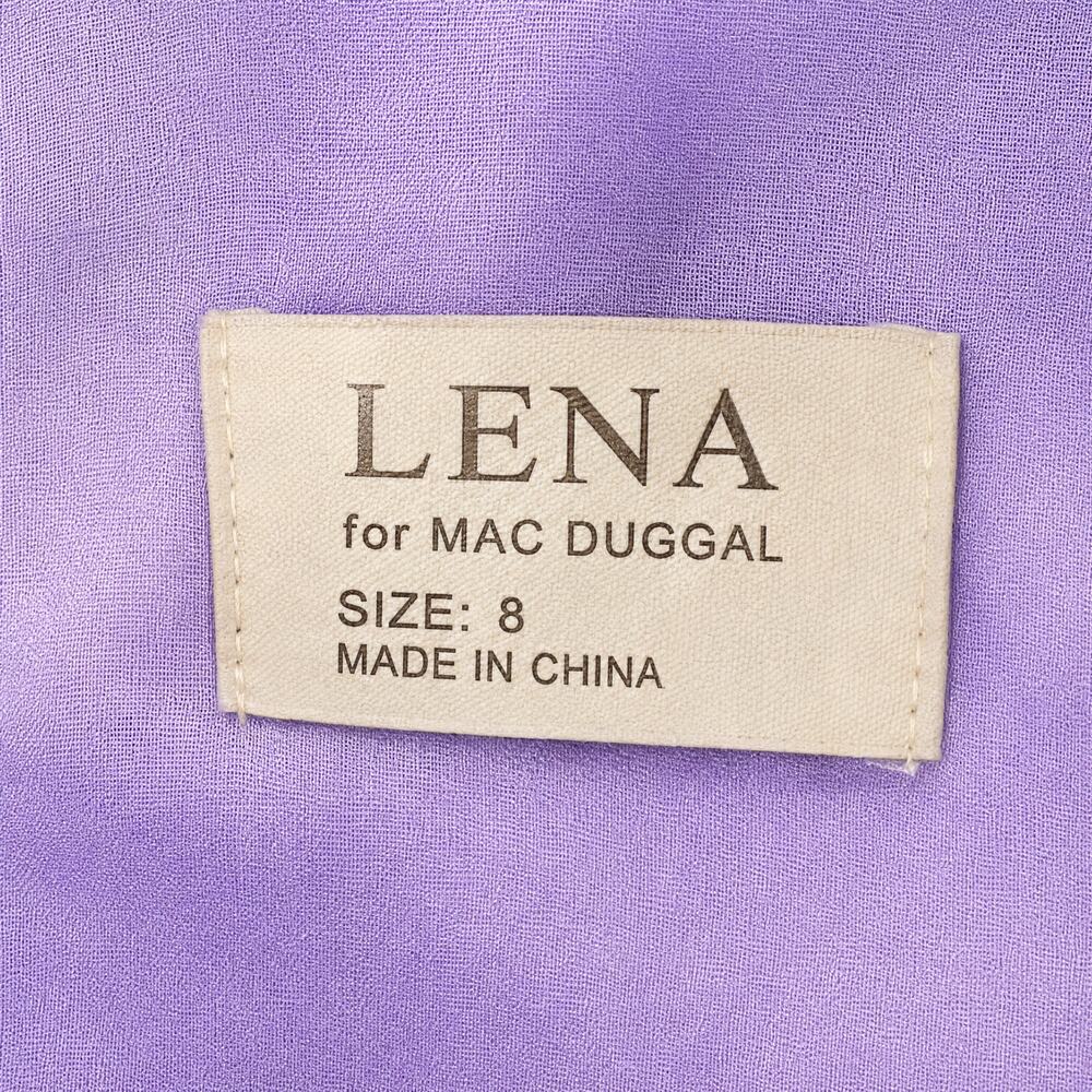 Lena Mac Duggal Lavender Halter Bow Tiered Maxi Dress 8 - Picture 4 of 5